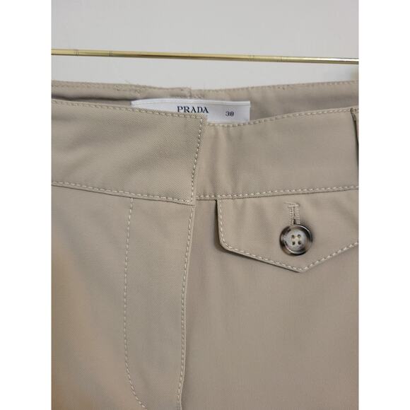 Vintage 2000' Prada Crop Beige Khaki Pants SZ 38 - Picture 4 of 12